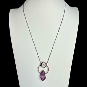 Soldered Amethyst & Druzy Quartz Necklace